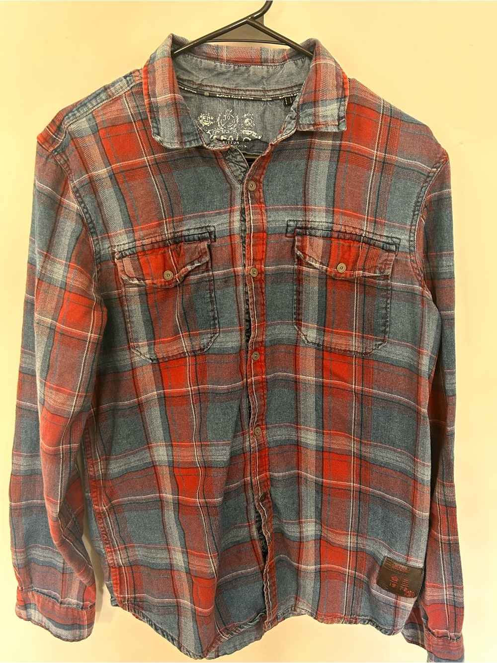 Buffalo David Bitton Red and Blue Plaid Button-Down Shirt